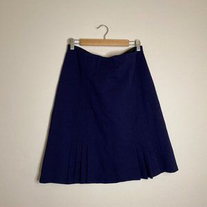 Coldwater Creek Navy Pleated A-Line Skirt